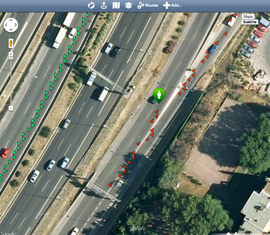 Traffic satellite view
