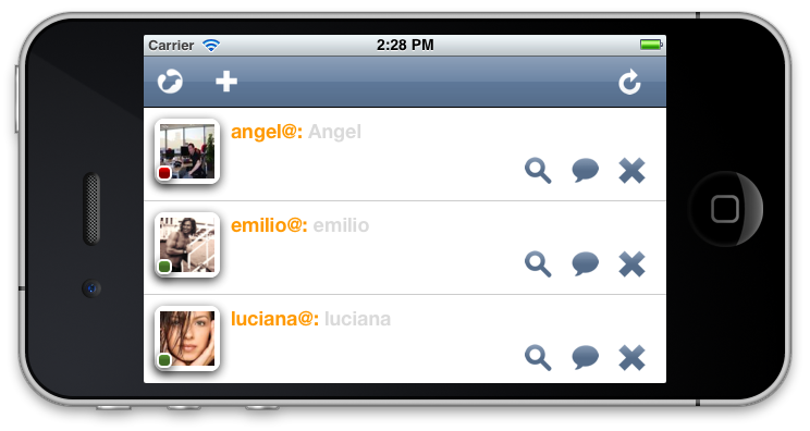Friends list on iPhone